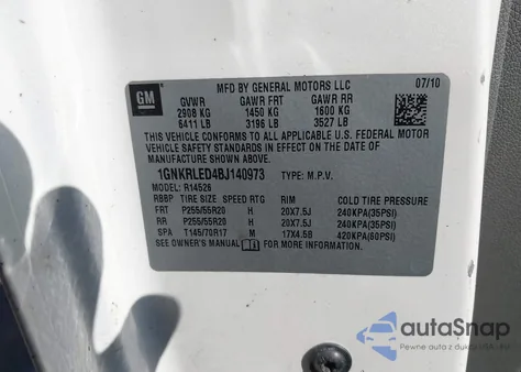 2012 Chevrolet Traverse Ls из США, поврежденный, VIN 1GNKRFEDXCJ147266